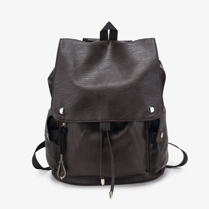 Versatile Vintage-Inspired Faux Leather Backpack