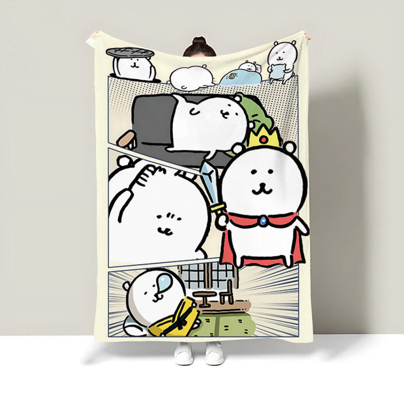 Cartoon-Themed Fleece Throw Blanket