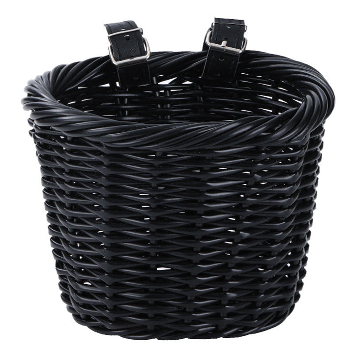 Woven Storage Basket with Adjustable Leather Straps Stornfield
