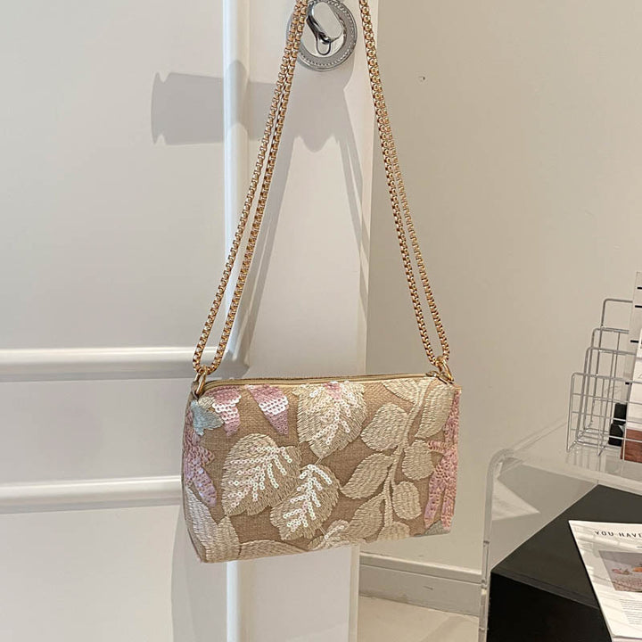 Floral Sequin Clutch Bag