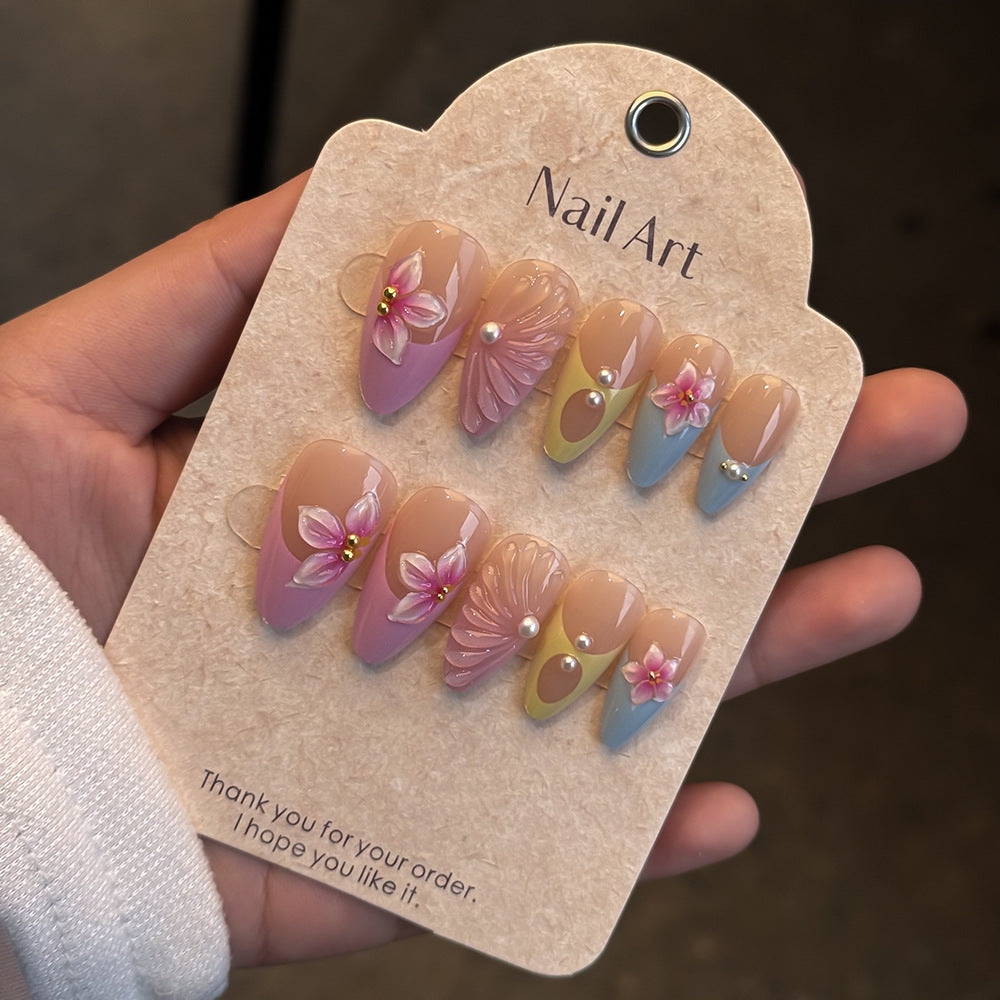 Elegant Floral-Inspired Press-On Nail Set Stornfield
