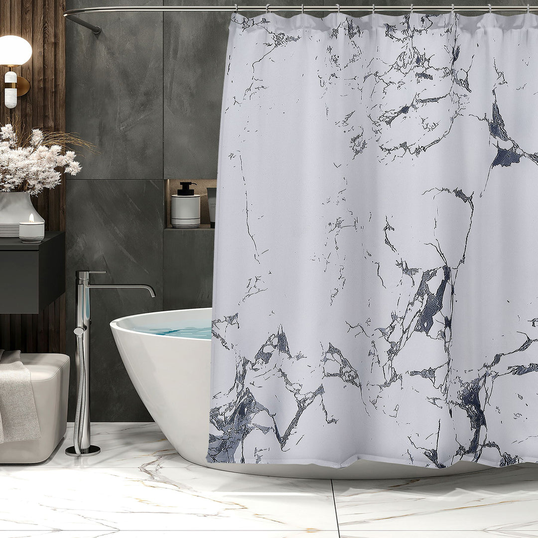 Marble Pattern Waterproof Shower Curtain Stornfield