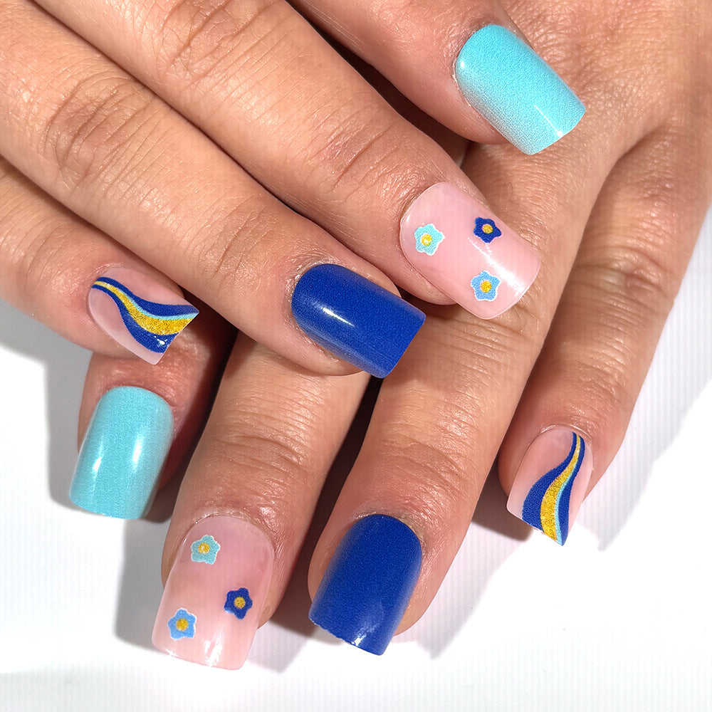 Artistic Floral Acrylic Press-On Nails Stornfield