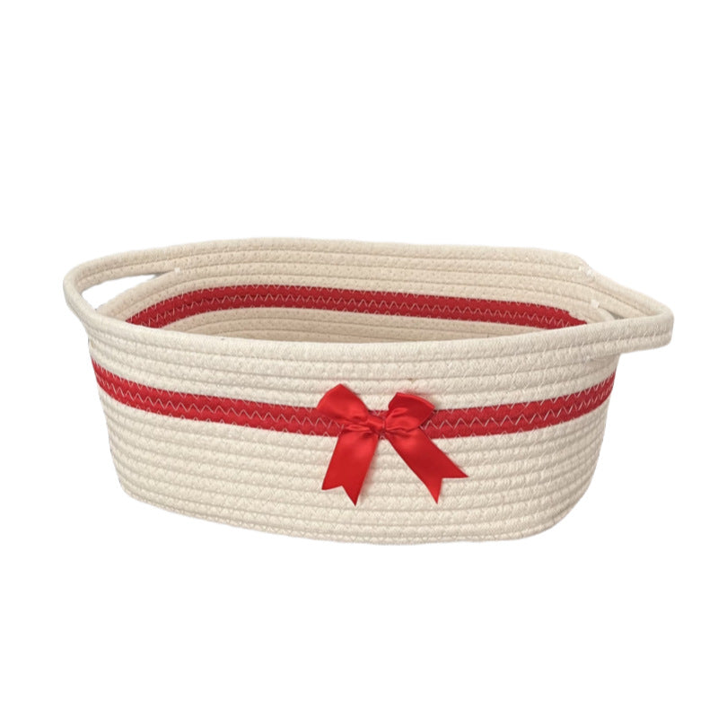Women's decorative storage basket with bow accent Stornfield