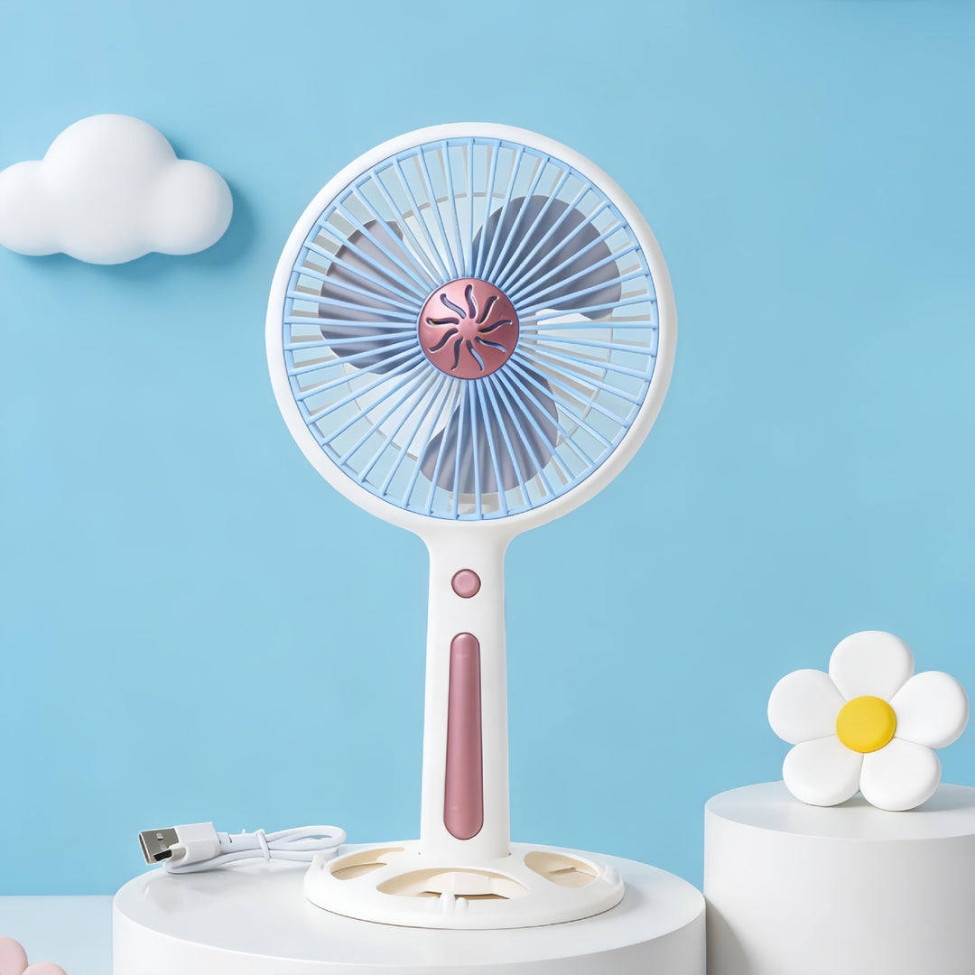 Women's Portable Mini Fan with USB Charging Function and Ergonomic Handle Stornfield