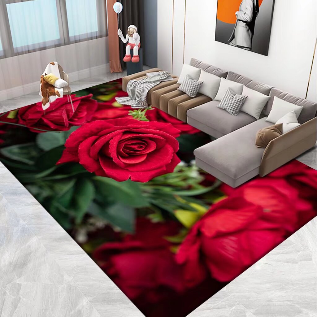 3D Printed Floral Area Rug Stornfield