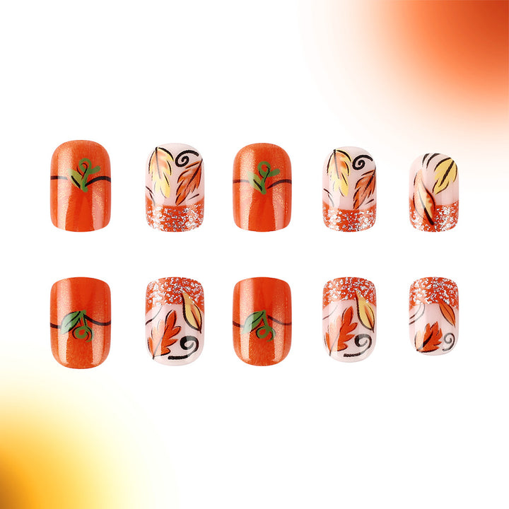 Autumn-Themed Gel Nail Art Set Stornfield