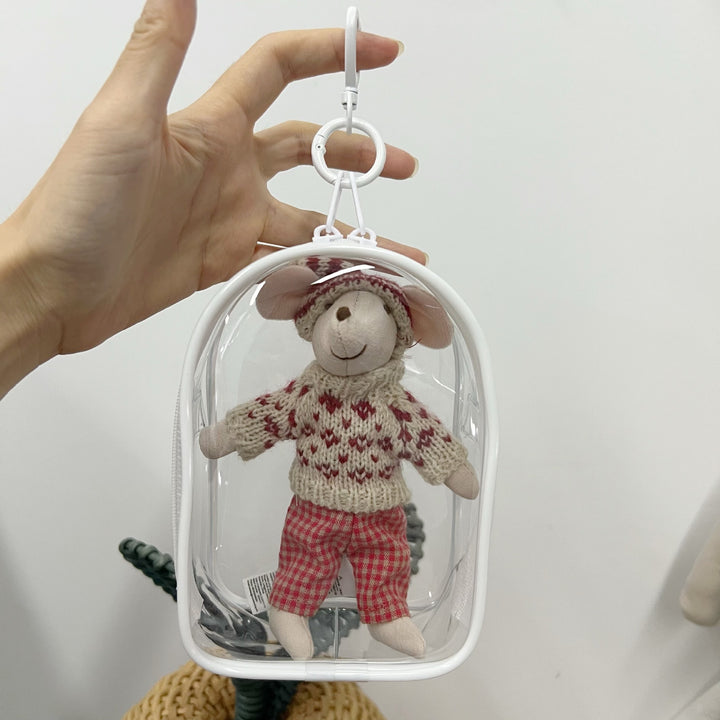Clear PVC Mini Handbag with Detachable Carabiner Clip