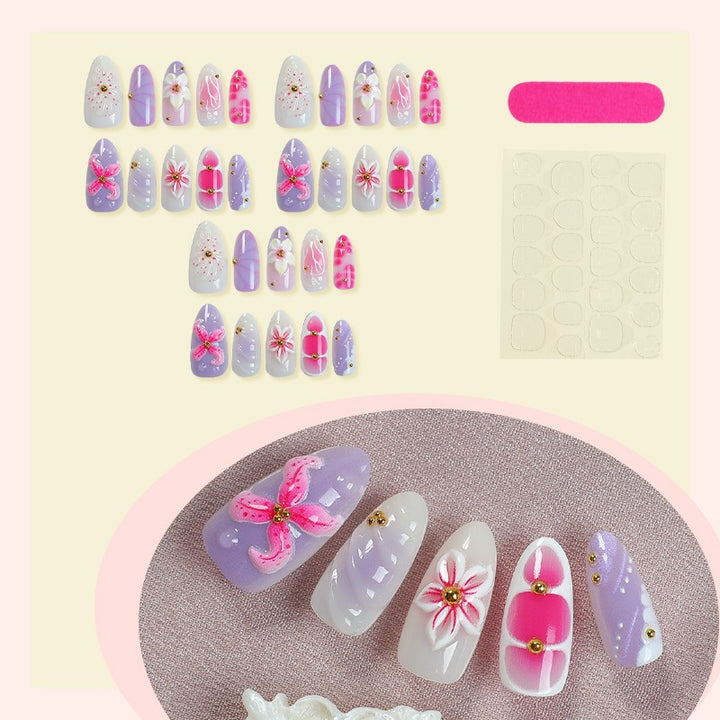 Nail art set with floral and pearl embellished elements Stornfield