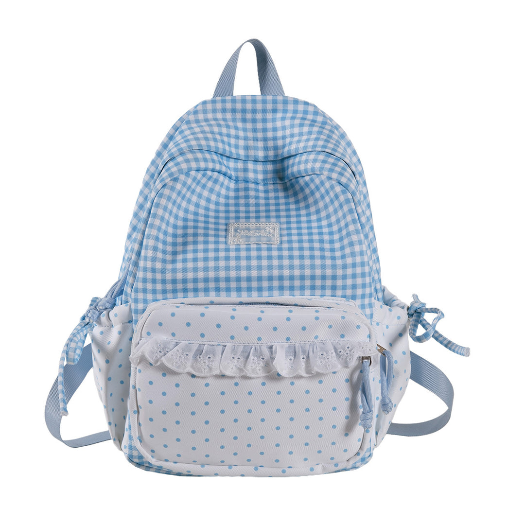 Playful Gingham and Polka Dot Backpack Stornfield