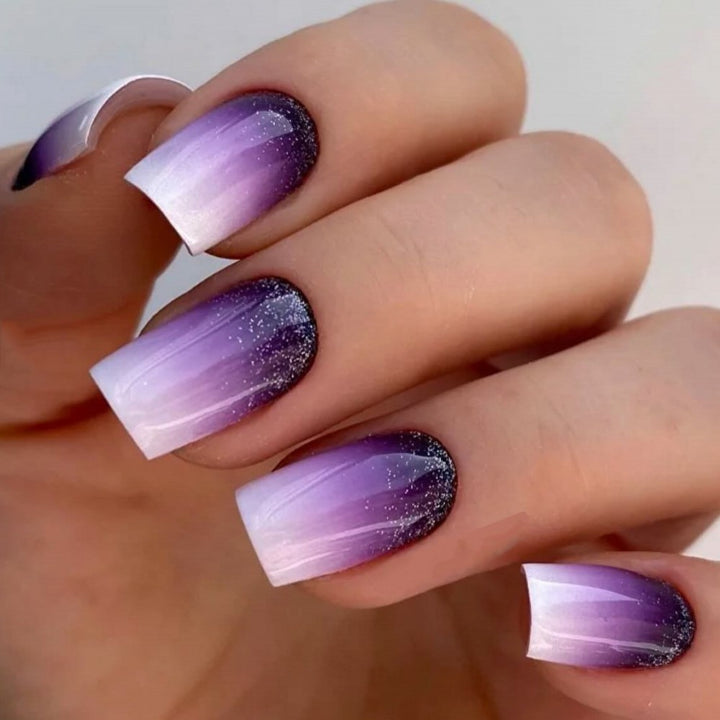 Glittering artificial nails with ombre effect Stornfield