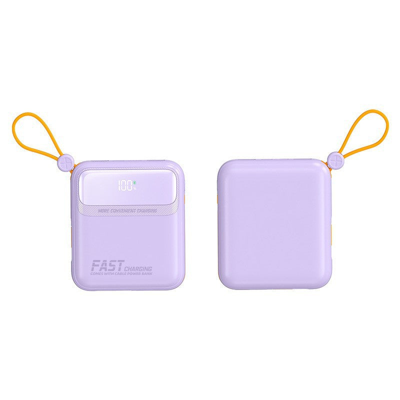 Compact power bank with integrated cable management and digital charge level display Stornfield