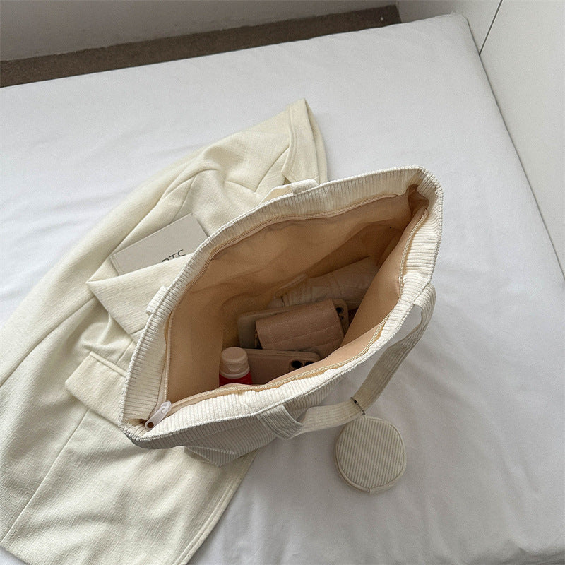 Stylish Corduroy Tote Bag