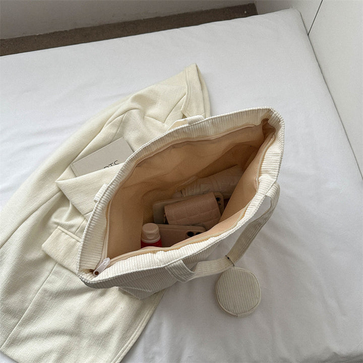 Stylish Corduroy Tote Bag