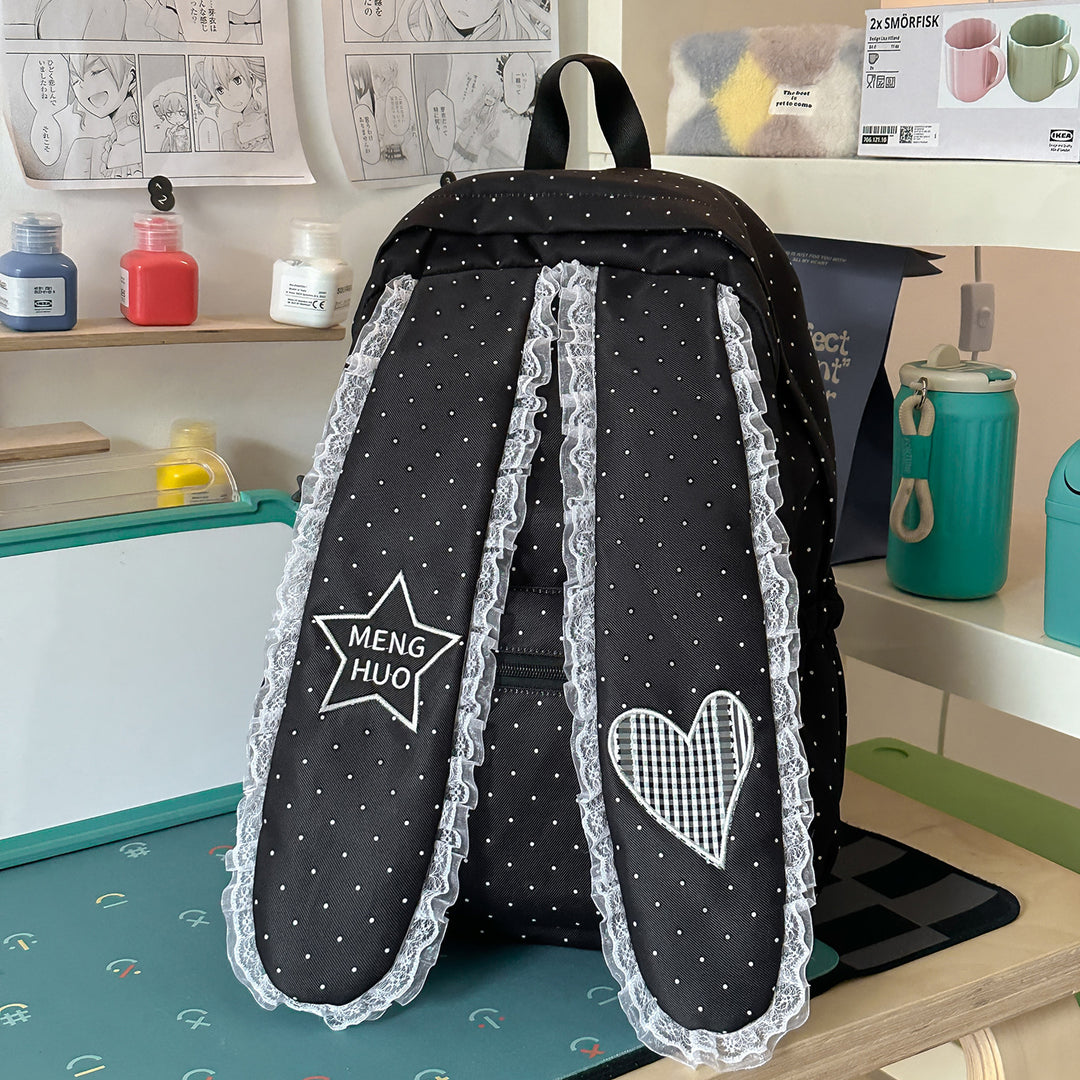 Cute Bunny-Ear Design Embellished Backpack Stornfield