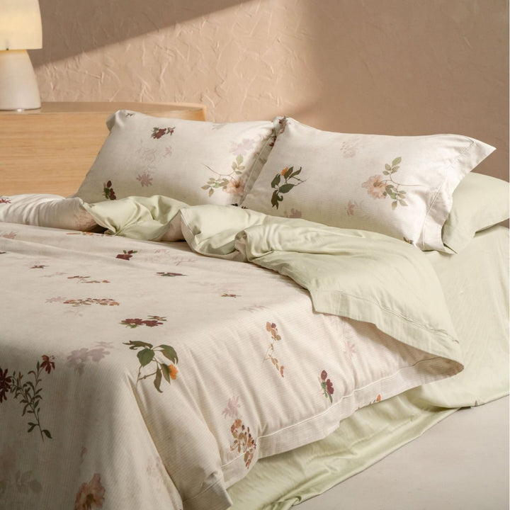 Floral Printed Cotton-Blend Duvet Cover and Sheet Set
