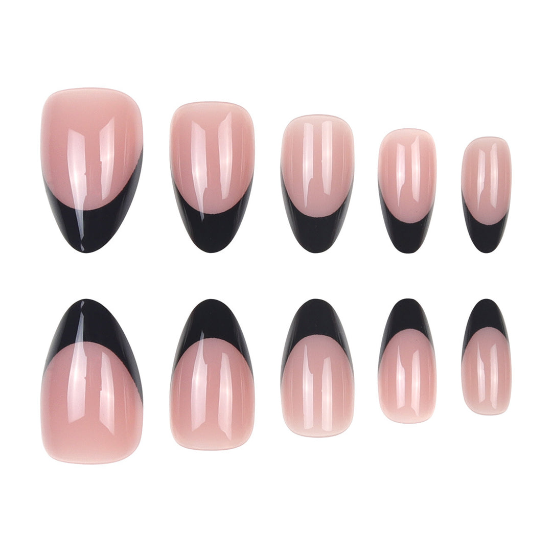 Elegant Stiletto Press-On Nails with Modern French Tip Design Stornfield