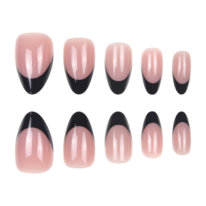 Elegant Stiletto Press-On Nails with Modern French Tip Design Stornfield