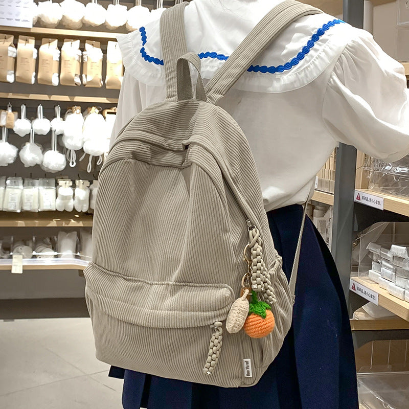 Textured Corduroy Laptop Backpack Stornfield