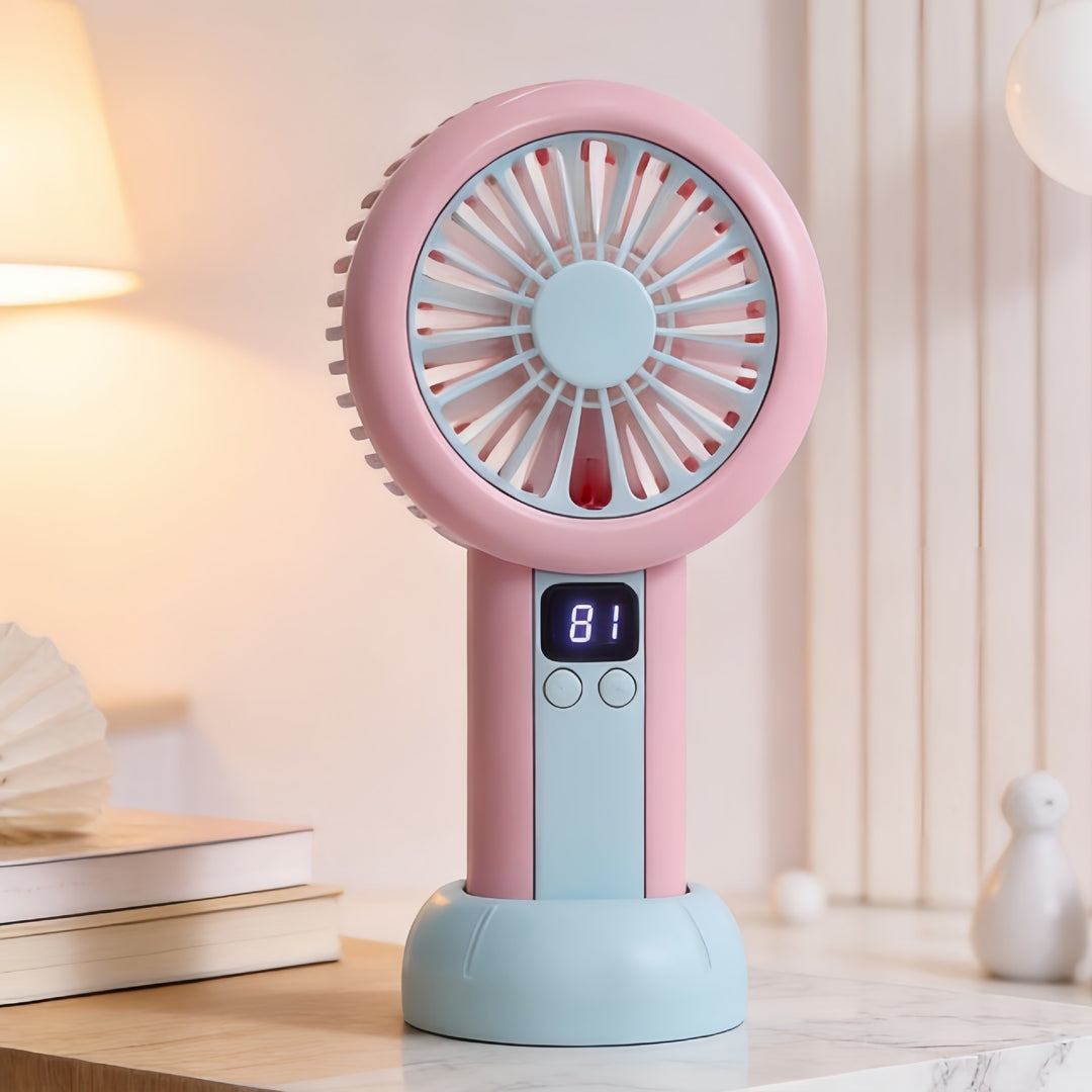 Ladies portable mini fan with LED display Stornfield