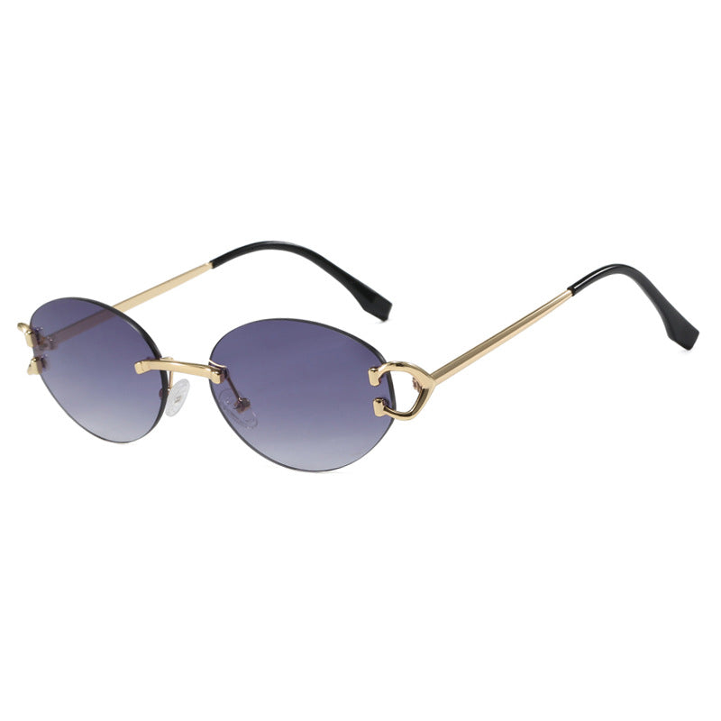 Women's elegant oval-shaped sunglasses with fashionable metal frame Stornfield