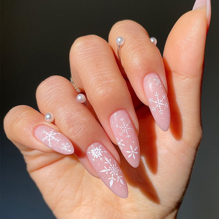 Premium Glossy Glittering Almond-Shaped Press-On Nails Stornfield