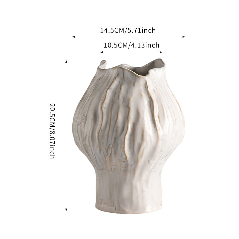 Handmade Textured Ceramic Sculptural Vase