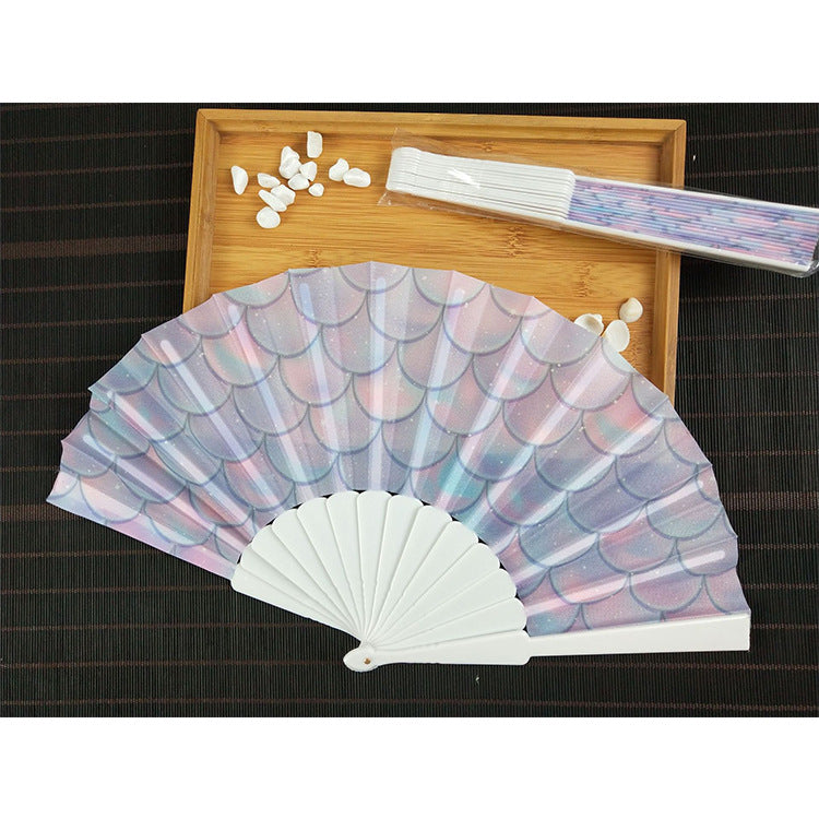 Ladies fan with shimmering scale patterns Stornfield