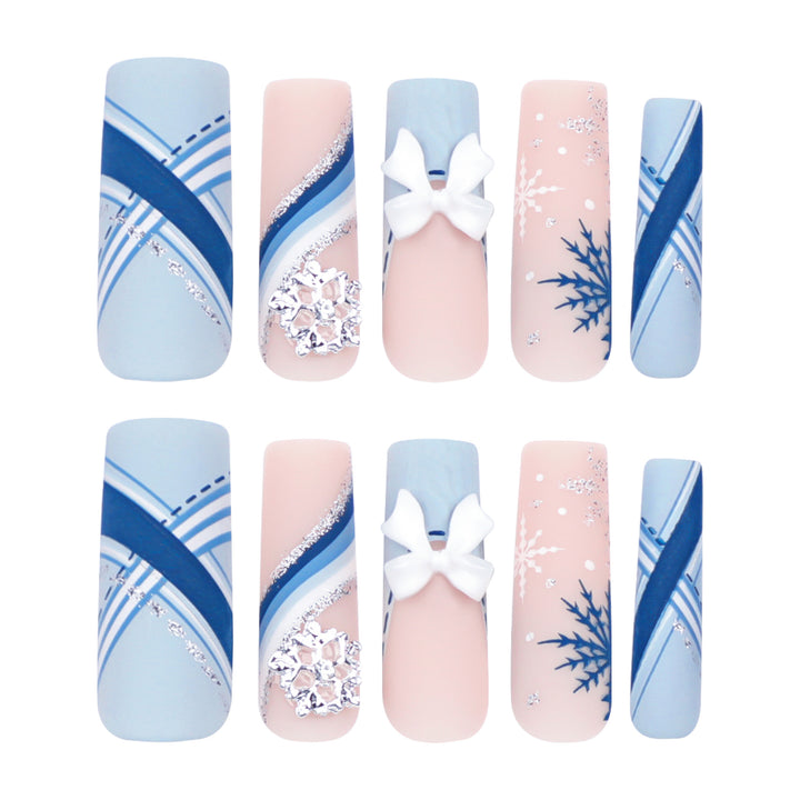 Premium Nail Extensions with Luxurious Winter Design Stornfield