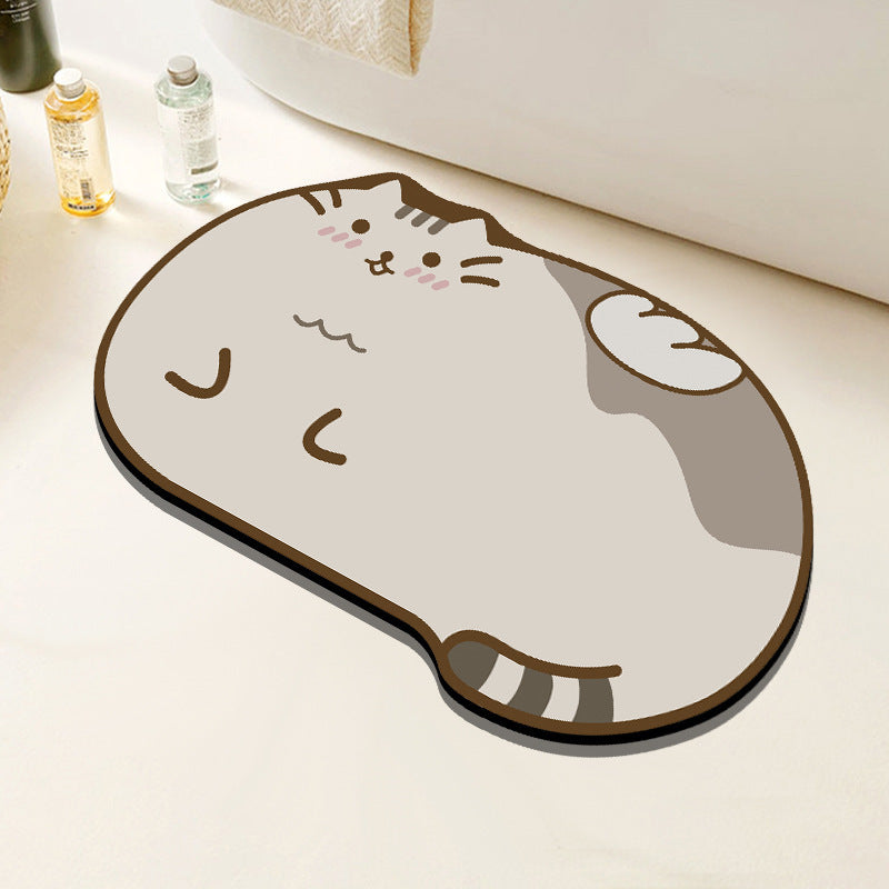 Cute Cartoon Cat Bath Mat