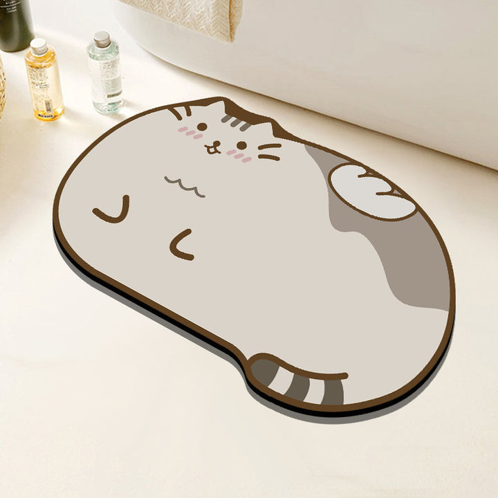 Cute Cartoon Cat Bath Mat