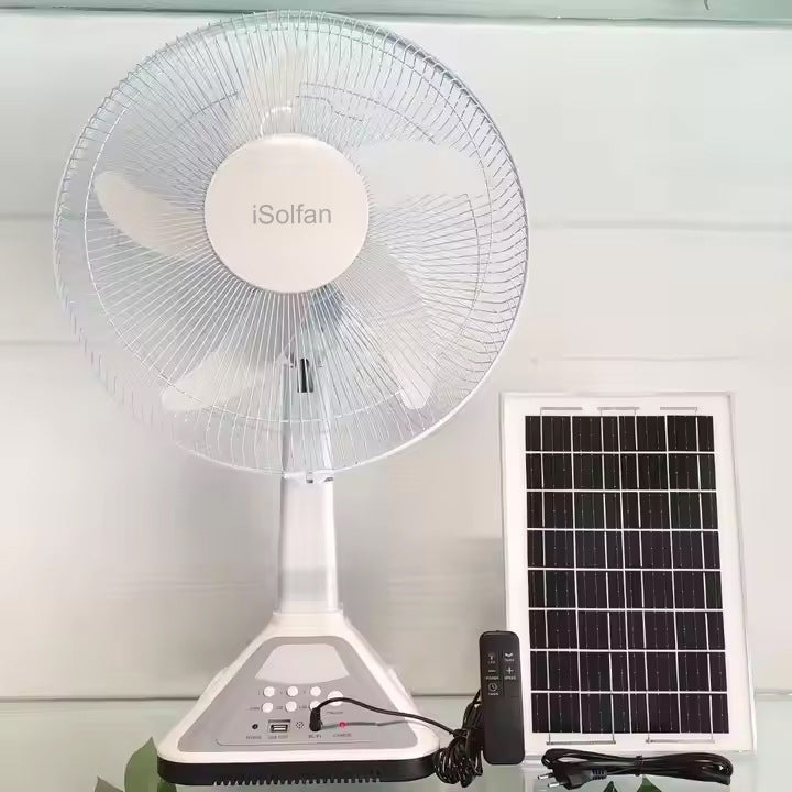 Women's Solar-Powered Stand Fan with Remote Control and Variable Speed Control Stornfield