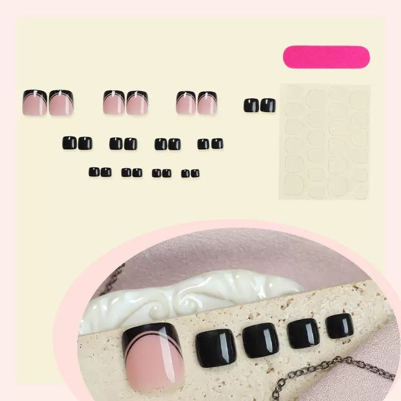 Acrylic Nail Set with Elegant French Design Stornfield