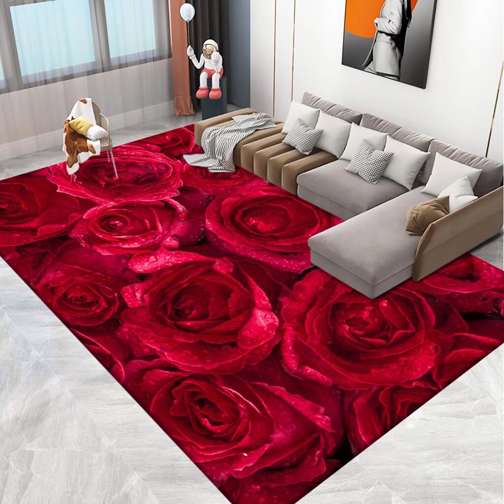 3D Printed Floral Area Rug Stornfield