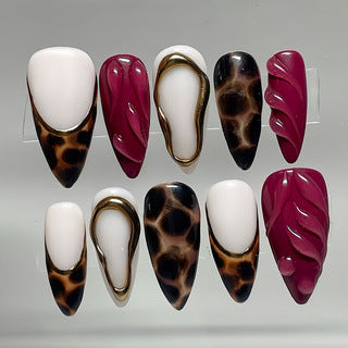Decorative Stiletto Press-On Nail Set with Artistic Patterns Stornfield