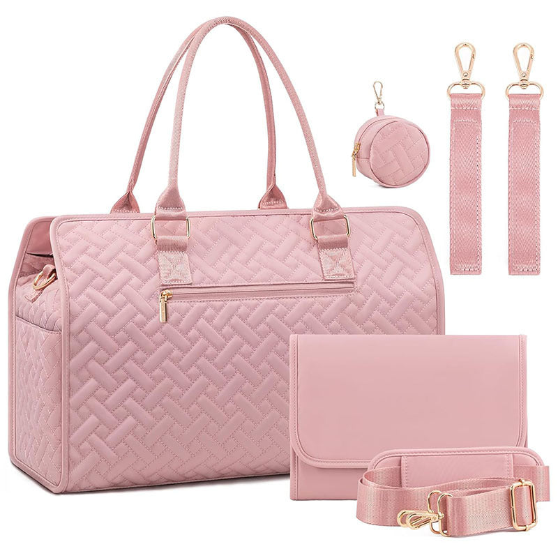 Padded handbag with detachable cosmetic pouch and organizer Stornfield