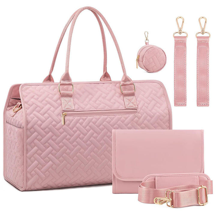 Padded handbag with detachable cosmetic pouch and organizer Stornfield