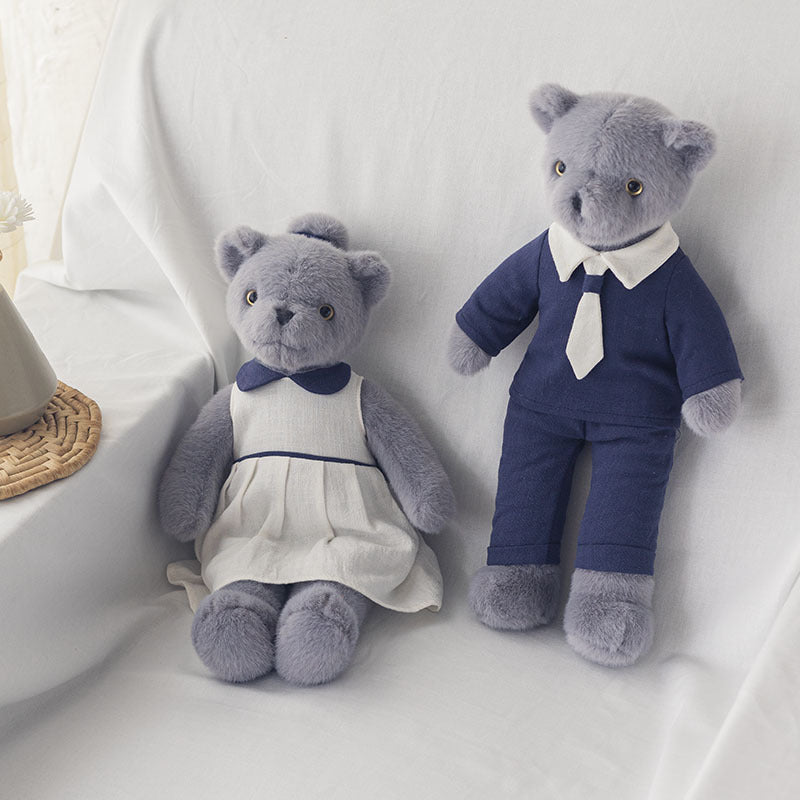 Plush Teddy Bear with Satin Bow and Ultra-Soft Faux Fur