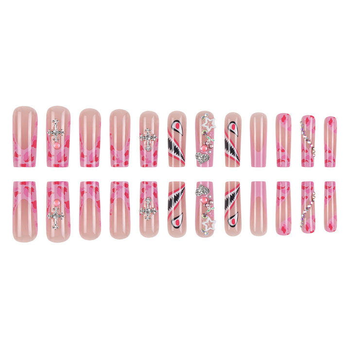 Trendy Stiletto Press-On Nail Set with Artistic Embellishments Stornfield