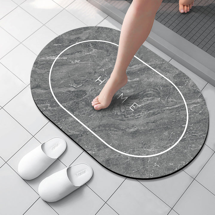 Marble Patterned Bath Mat
