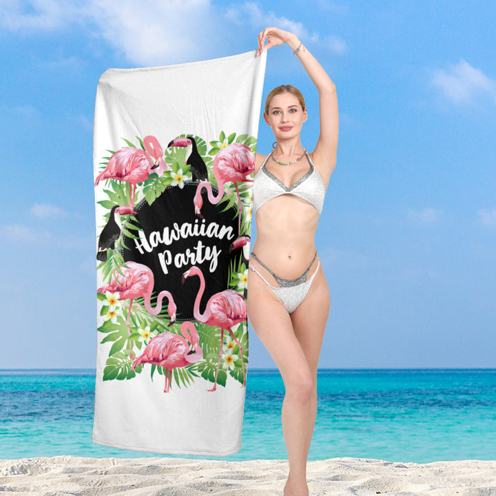 elegant and functional beach towel with tropical flamingo design Stornfield