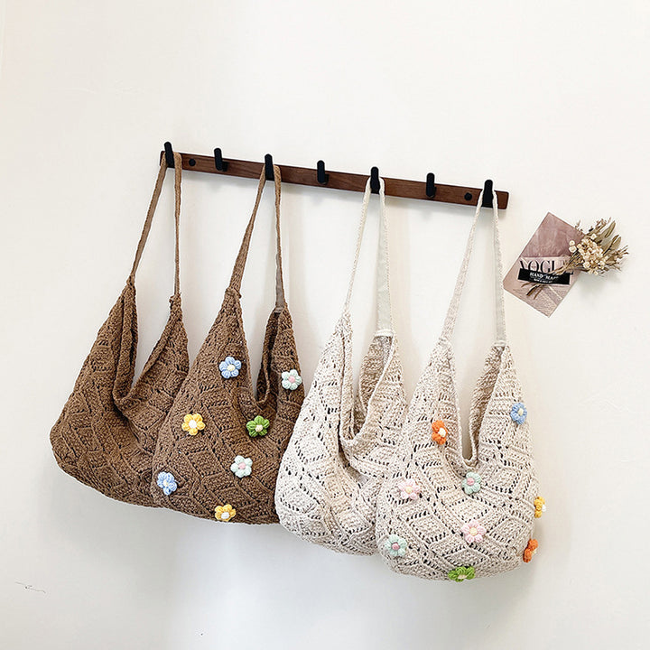 Floral Embellished Crochet Shoulder Bag Stornfield