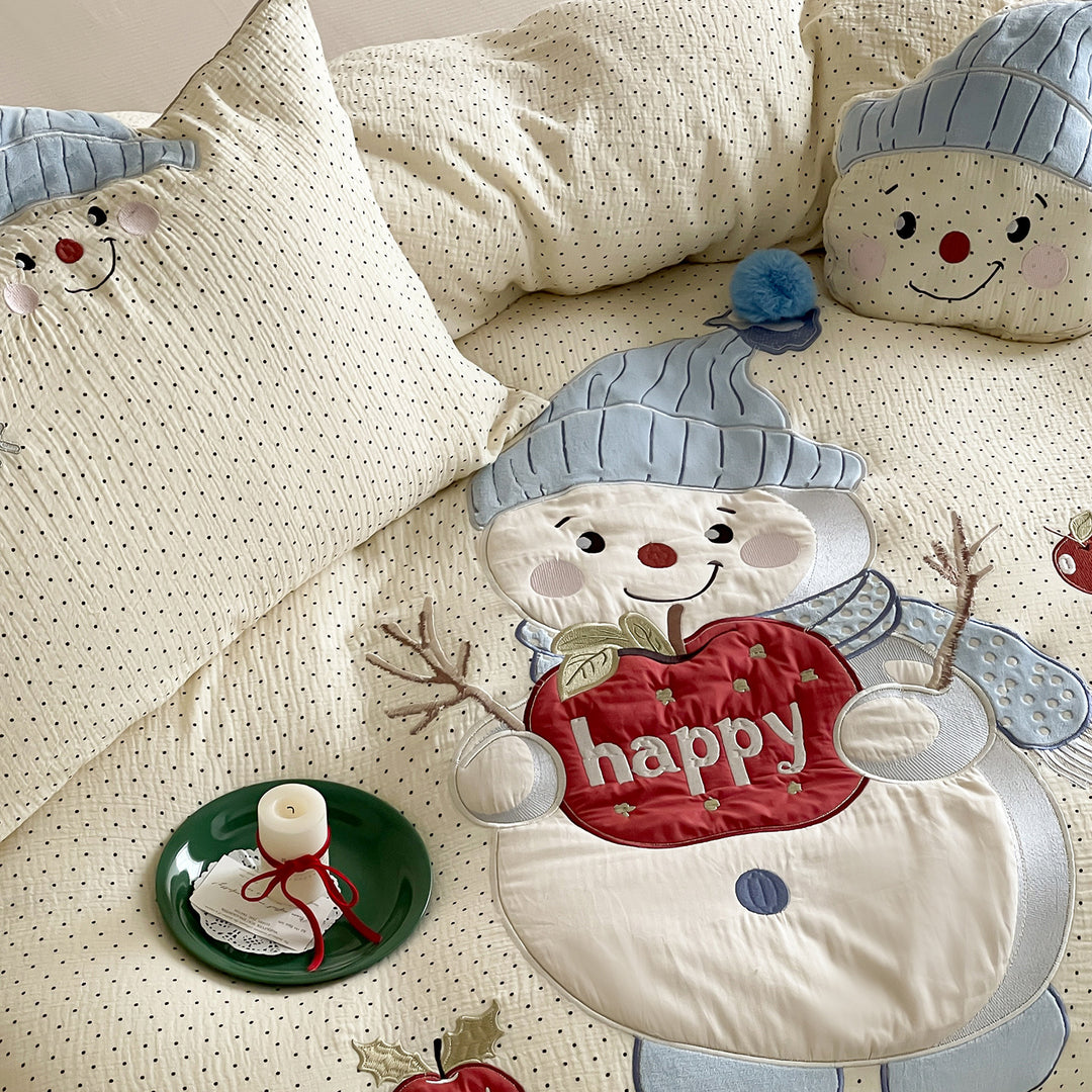 Children's Cotton Duvet Cover Set with 3D Rabbit Appliqué and Ear Pillow Shams