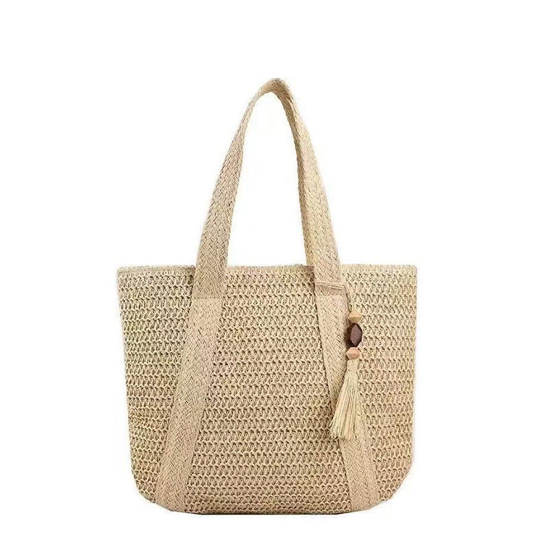 Handbag Made of Natural Weave with Decorative Tassel Detail Stornfield