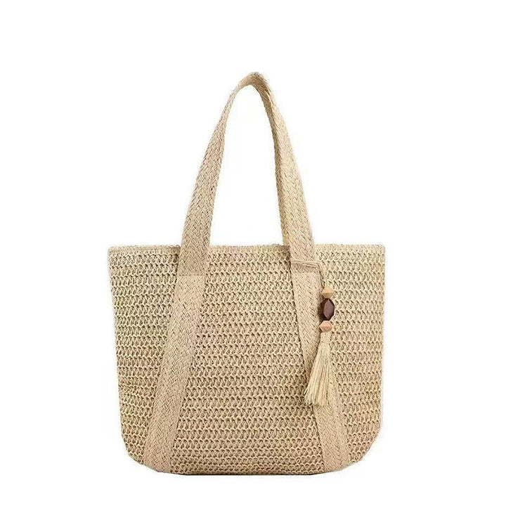 Handbag Made of Natural Weave with Decorative Tassel Detail Stornfield
