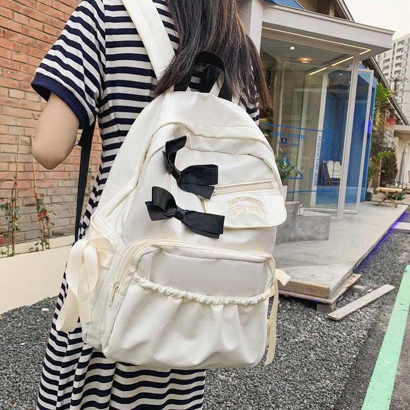 Charming Bow-Appliqué Casual Backpack Stornfield
