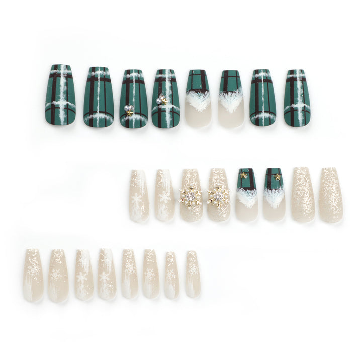 Artistic Nail Extensions with Festive Christmas Design Stornfield