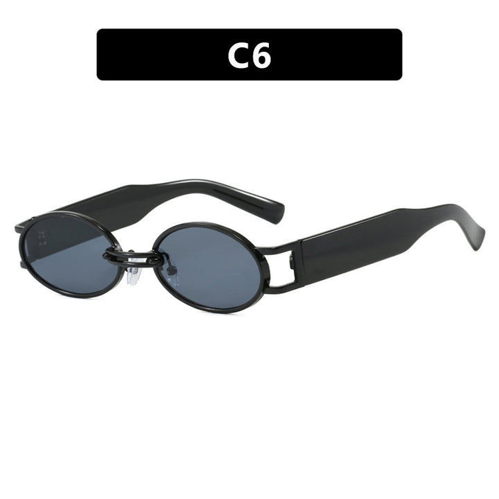 Women oval-shaped sunglasses with golden accents and stylish frame Stornfield