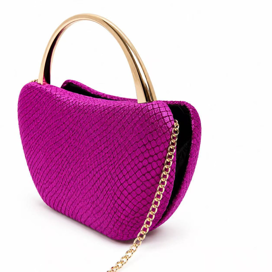 Textured Snakeskin Handheld Clutch