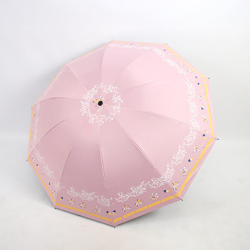 Ladies Elegant Folding Umbrella with Floral Patterns Stornfield